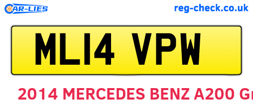ML14VPW are the vehicle registration plates.