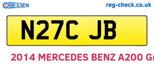 N27CJB are the vehicle registration plates.