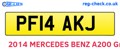 PF14AKJ are the vehicle registration plates.