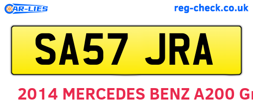 SA57JRA are the vehicle registration plates.