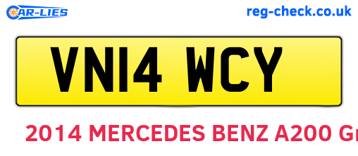 VN14WCY are the vehicle registration plates.