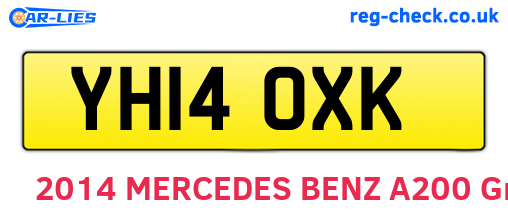 YH14OXK are the vehicle registration plates.