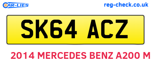 SK64ACZ are the vehicle registration plates.