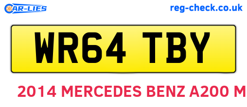 WR64TBY are the vehicle registration plates.