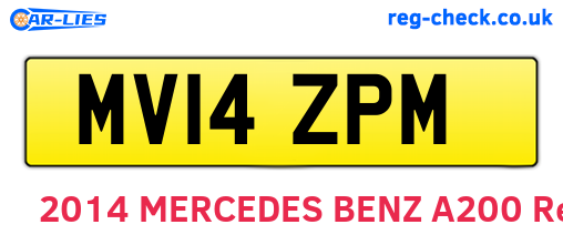 MV14ZPM are the vehicle registration plates.