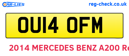 OU14OFM are the vehicle registration plates.
