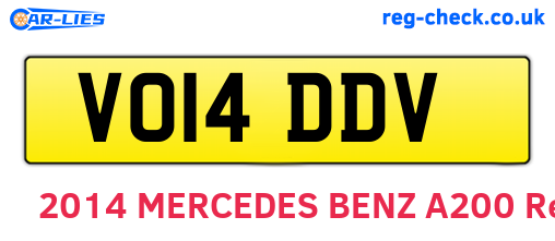 VO14DDV are the vehicle registration plates.