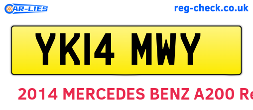 YK14MWY are the vehicle registration plates.