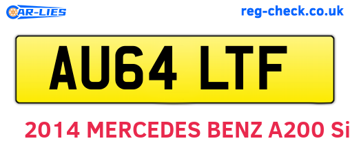AU64LTF are the vehicle registration plates.