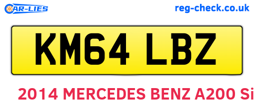 KM64LBZ are the vehicle registration plates.