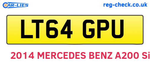 LT64GPU are the vehicle registration plates.