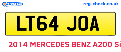 LT64JOA are the vehicle registration plates.