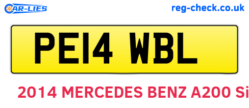 PE14WBL are the vehicle registration plates.