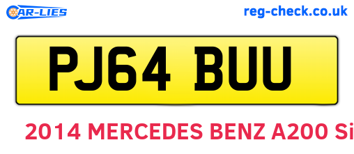 PJ64BUU are the vehicle registration plates.