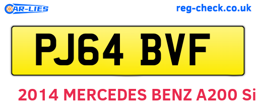 PJ64BVF are the vehicle registration plates.