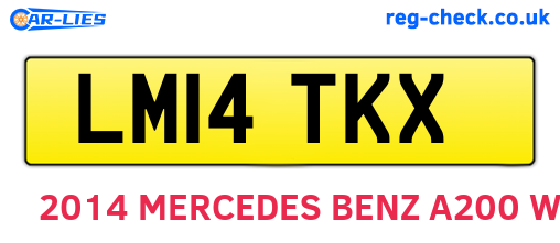 LM14TKX are the vehicle registration plates.