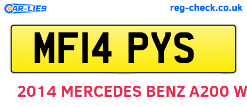 MF14PYS are the vehicle registration plates.