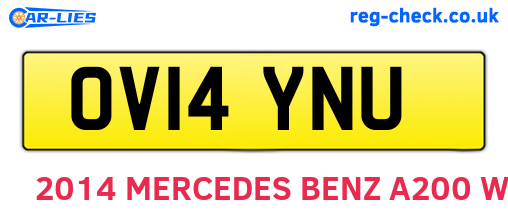 OV14YNU are the vehicle registration plates.