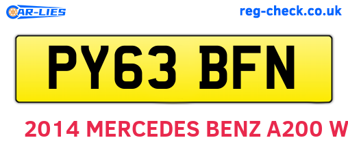 PY63BFN are the vehicle registration plates.