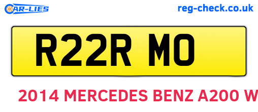 R22RMO are the vehicle registration plates.