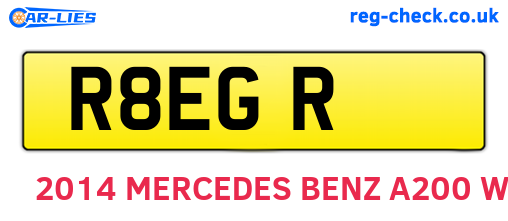R8EGR are the vehicle registration plates.