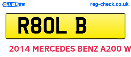 R8OLB are the vehicle registration plates.