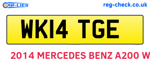 WK14TGE are the vehicle registration plates.