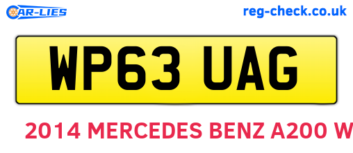WP63UAG are the vehicle registration plates.