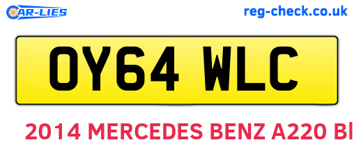 OY64WLC are the vehicle registration plates.