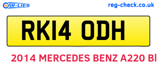 RK14ODH are the vehicle registration plates.