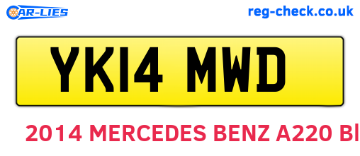 YK14MWD are the vehicle registration plates.