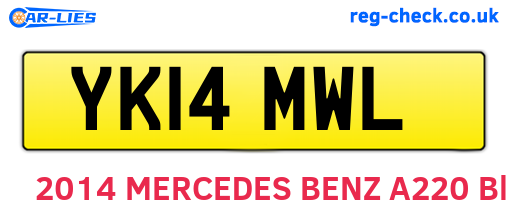 YK14MWL are the vehicle registration plates.
