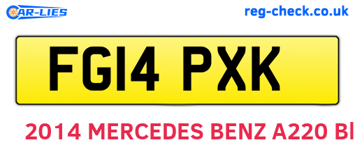 FG14PXK are the vehicle registration plates.