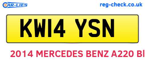 KW14YSN are the vehicle registration plates.