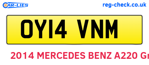 OY14VNM are the vehicle registration plates.