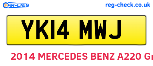 YK14MWJ are the vehicle registration plates.