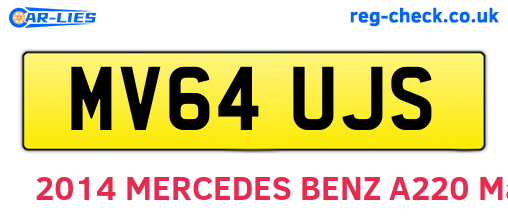 MV64UJS are the vehicle registration plates.