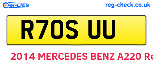 R70SUU are the vehicle registration plates.