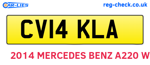 CV14KLA are the vehicle registration plates.