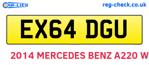 EX64DGU are the vehicle registration plates.