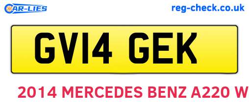 GV14GEK are the vehicle registration plates.