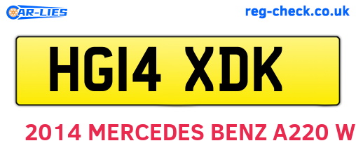 HG14XDK are the vehicle registration plates.