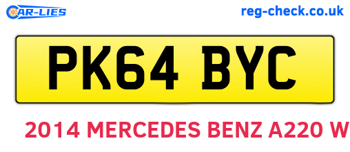 PK64BYC are the vehicle registration plates.