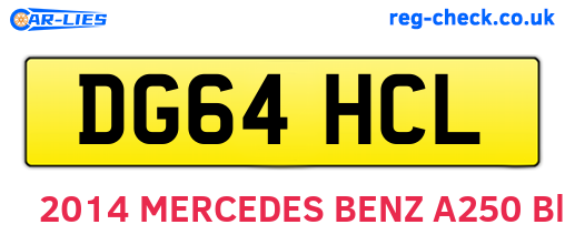DG64HCL are the vehicle registration plates.