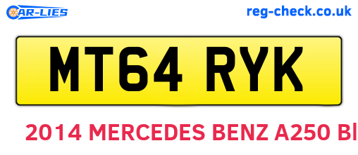 MT64RYK are the vehicle registration plates.