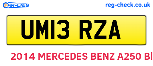 UM13RZA are the vehicle registration plates.