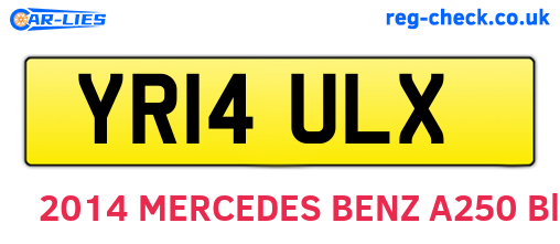 YR14ULX are the vehicle registration plates.