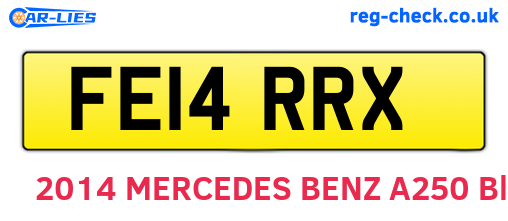 FE14RRX are the vehicle registration plates.