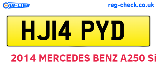 HJ14PYD are the vehicle registration plates.