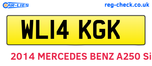 WL14KGK are the vehicle registration plates.